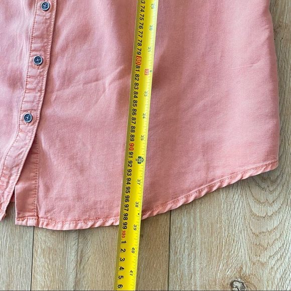 Parasuco Womens Muted Pink Tencel Lyocell Longline Button Down Blouse Size XL - Picture 5 of 7